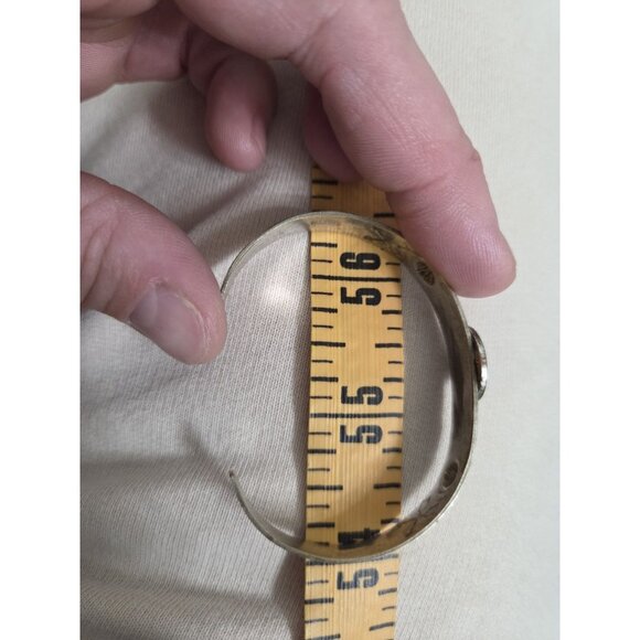 Vtg Niagara Falls Souvenir Cuff Bracelet Hand Stamped Enamel Badge Native Style - Picture 13 of 13